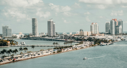 Miami boating destination — Biscayne Bay and downtown skyline from the water
